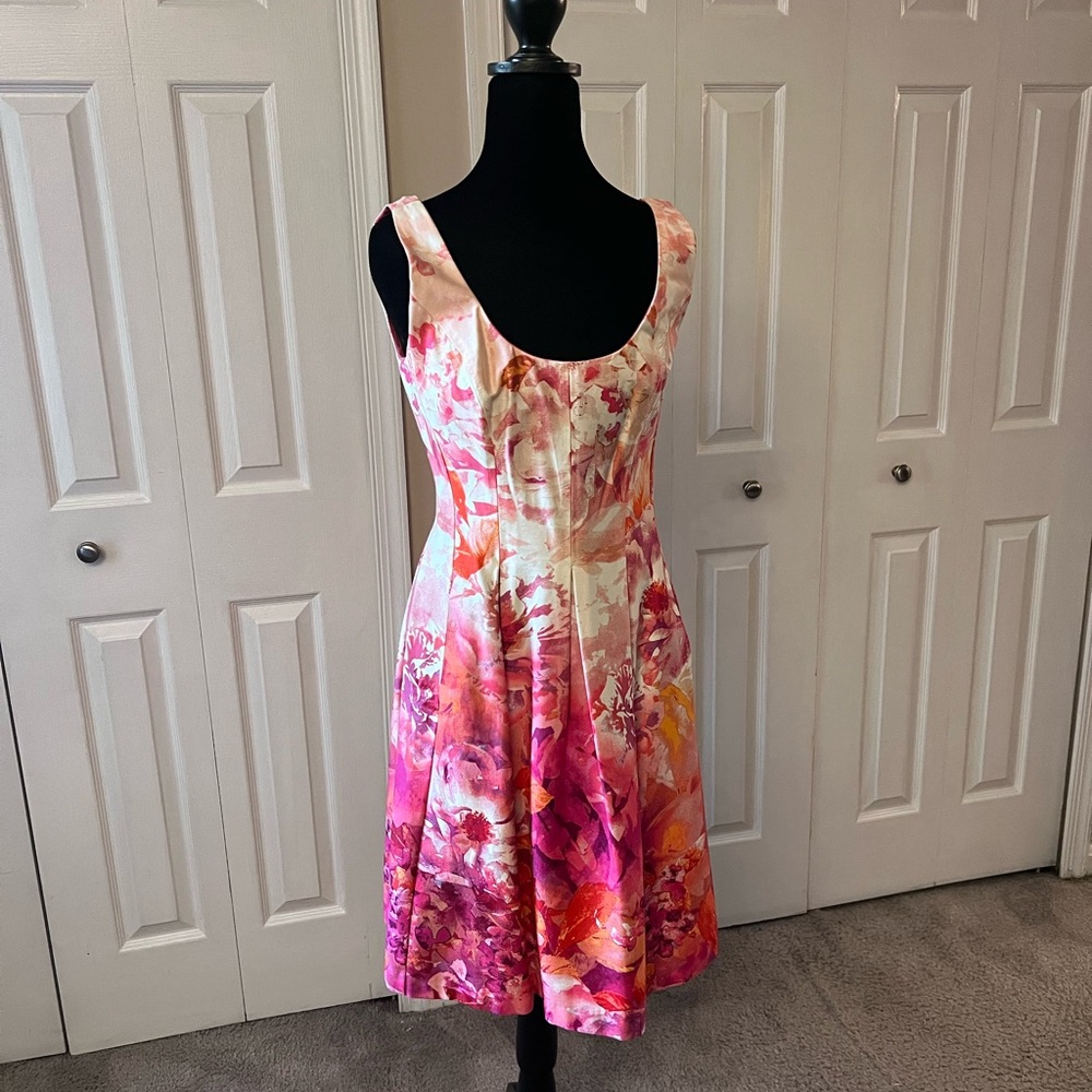 Nine West Pink and Orange A-Line Sundress
